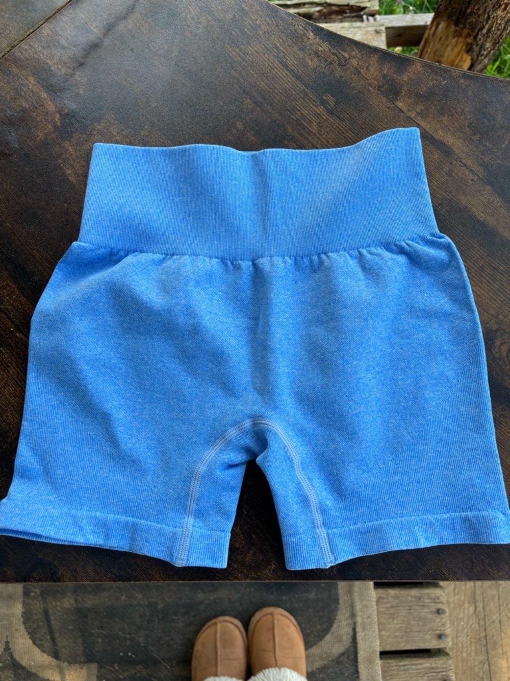 Women's High-Waist Athletic Bike Shorts in Blue